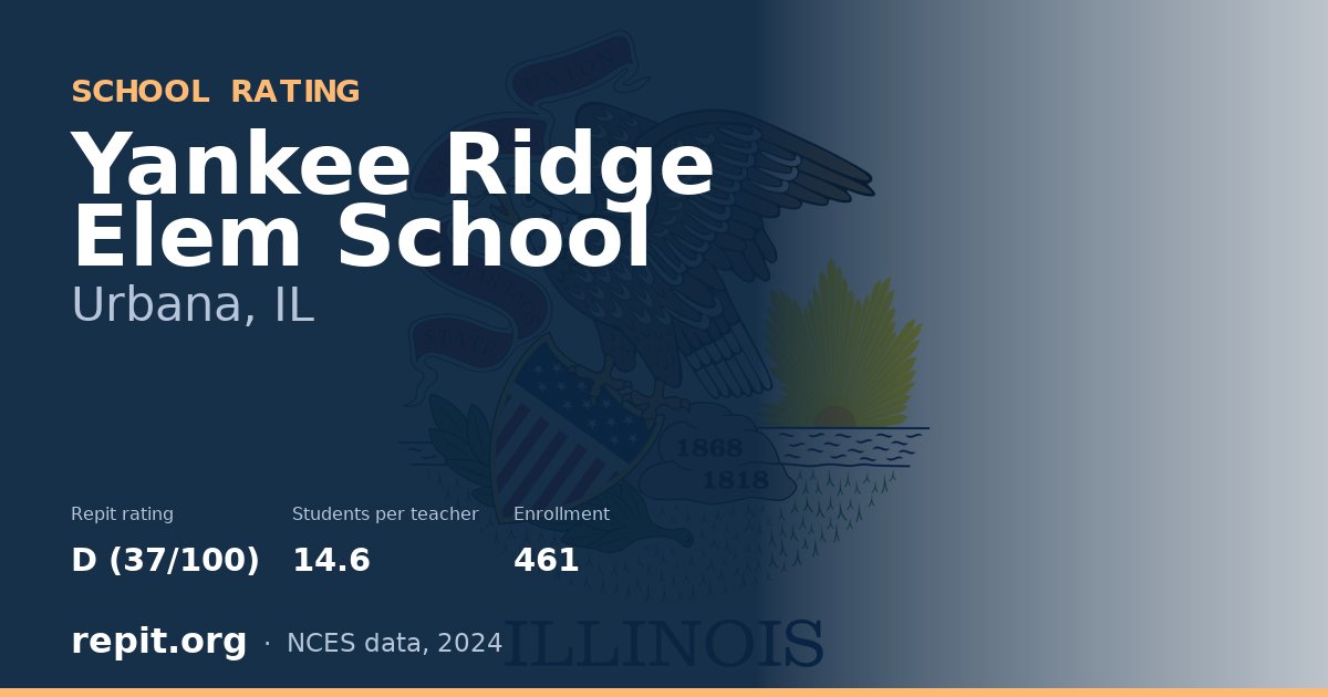 Yankee Ridge Elem School, Urbana, IL — Repit school rating D (37/100)