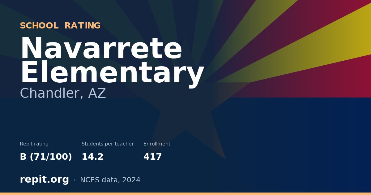 Navarrete Elementary, Chandler, AZ — Repit school rating B (71/100)