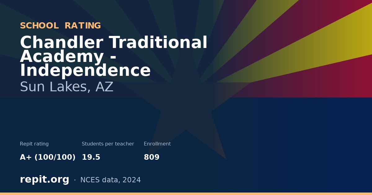 Chandler Traditional Academy - Independence, Sun Lakes, AZ — Repit school rating A+ (100/100)