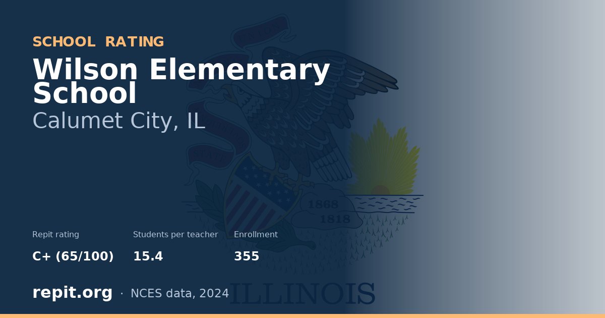 Wilson Elementary School, Calumet City, IL — Repit school rating C+ (65/100)
