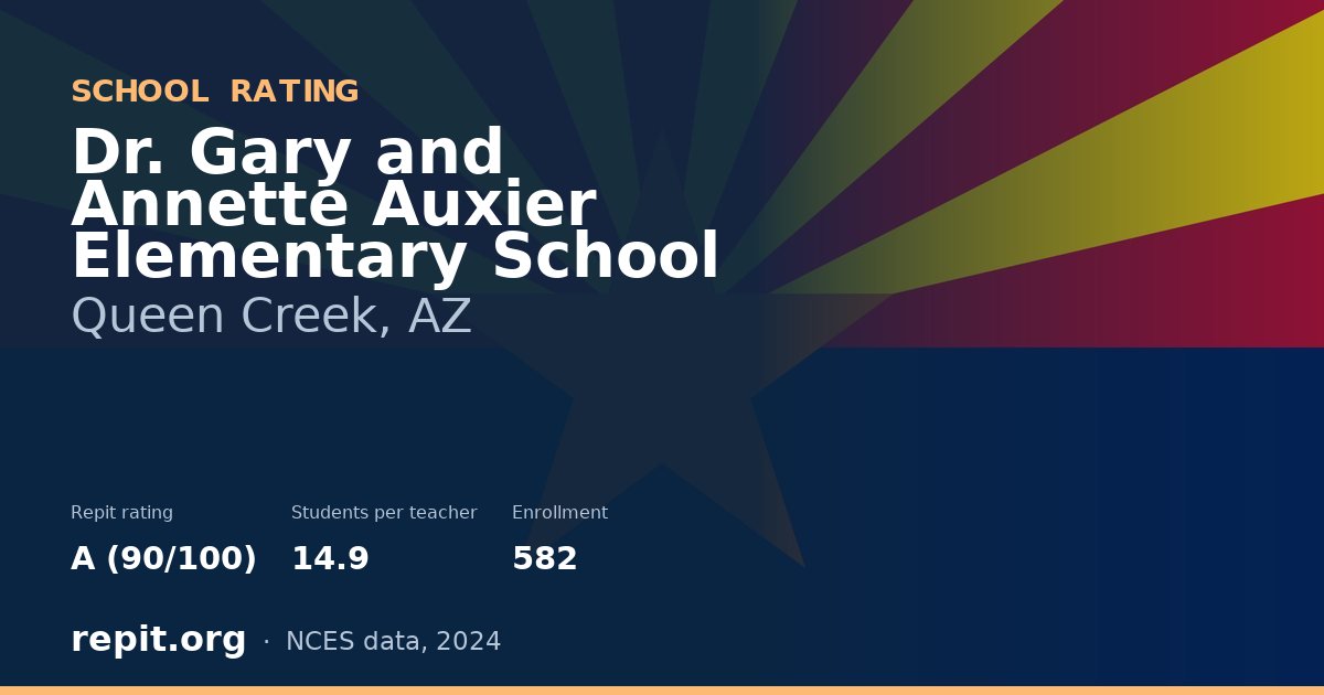 Dr. Gary and Annette Auxier Elementary School, Queen Creek, AZ — Repit school rating A (90/100)
