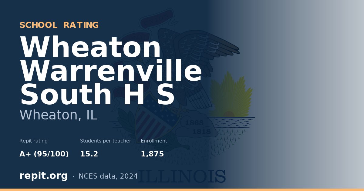 Wheaton Warrenville South H S, Wheaton, IL — Repit school rating A+ (95/100)