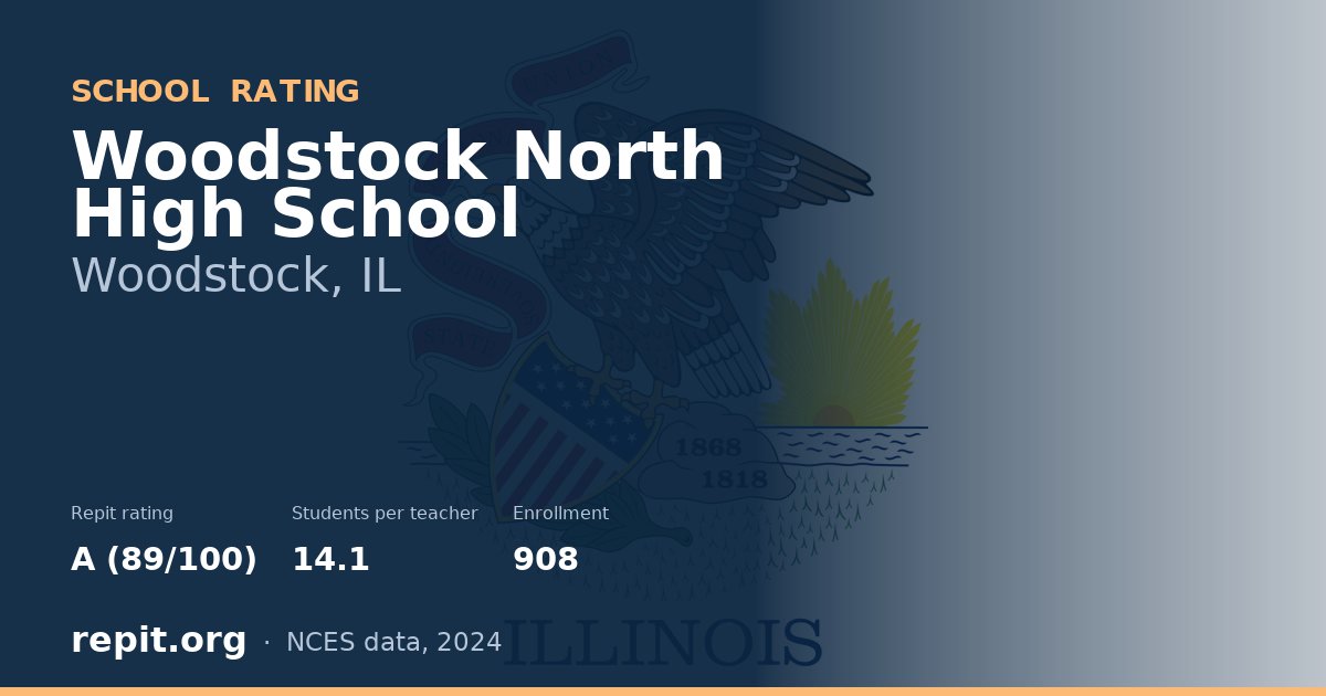 Woodstock North High School, Woodstock, IL — Repit school rating A (89/100)