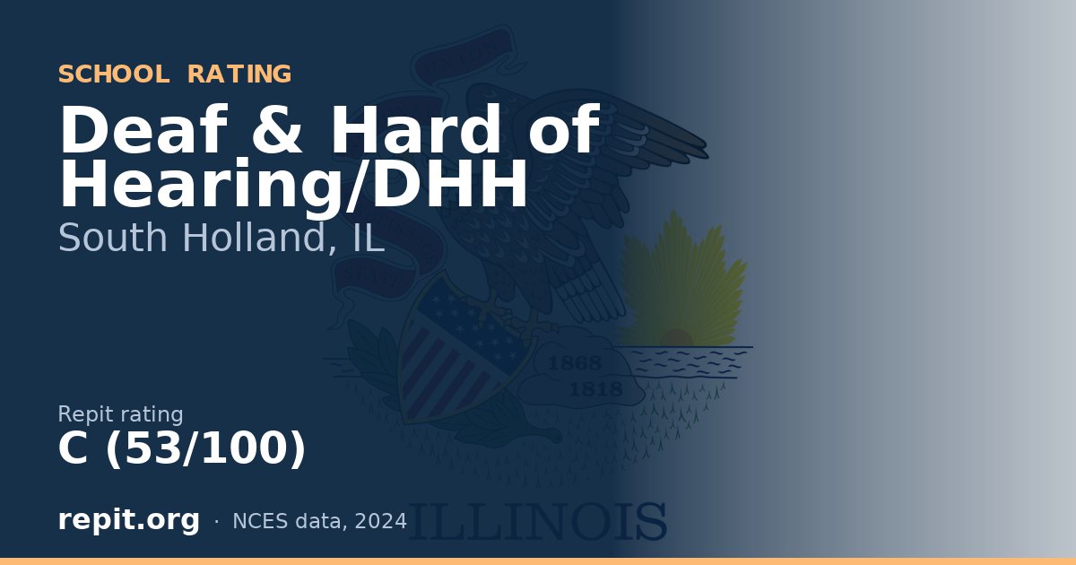 Deaf & Hard of Hearing/DHH, South Holland, IL — Repit school rating C (53/100)