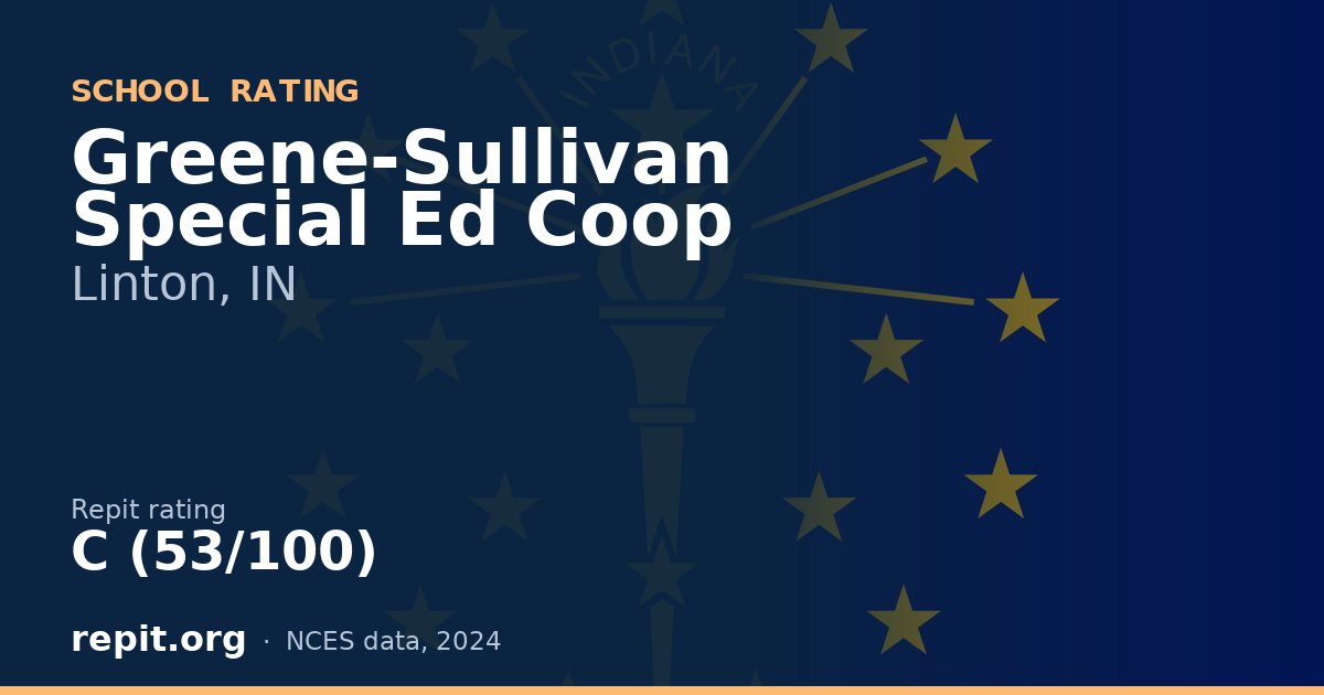 Greene-Sullivan Special Ed Coop, Linton, IN — Repit school rating C (53/100)