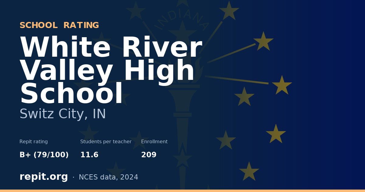 White River Valley High School, Switz City, IN — Repit school rating B+ (79/100)