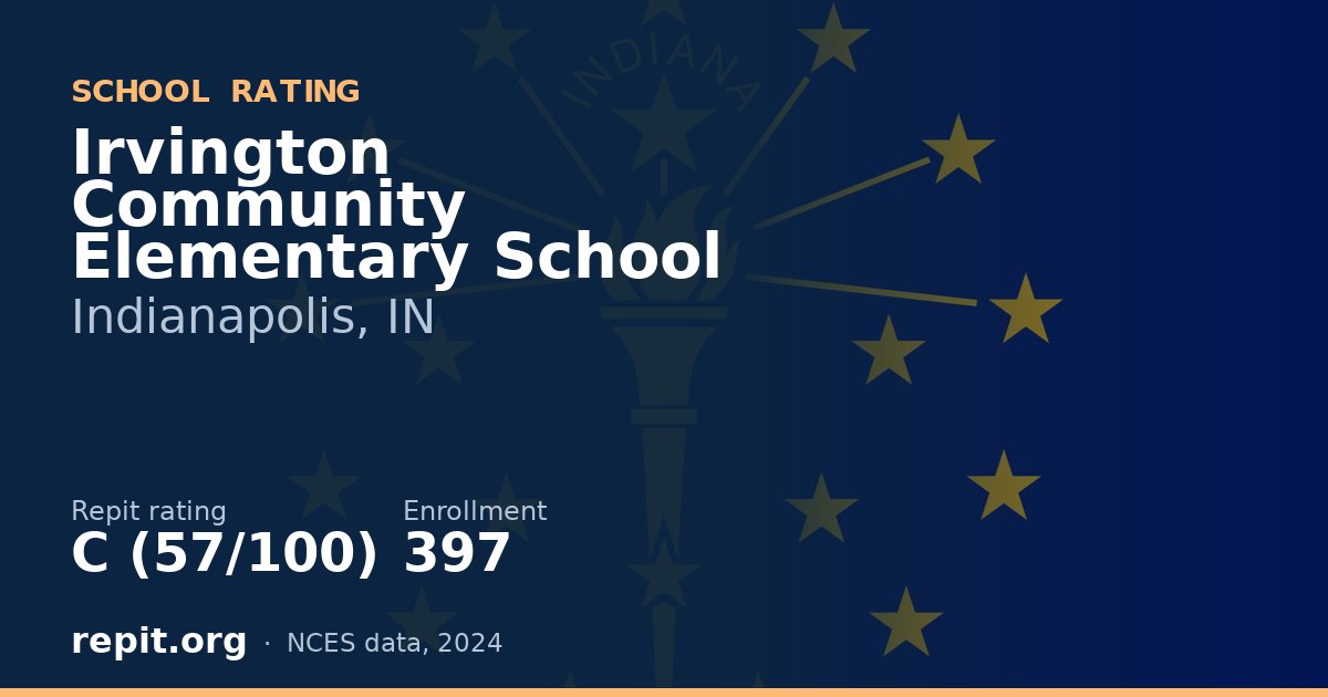 Irvington Community Elementary School, Indianapolis, IN — Repit school rating C (57/100)