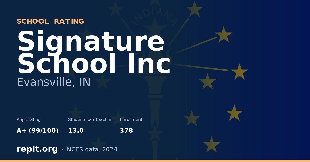 Signature School Inc, Evansville, IN — Repit school rating A+ (99/100)