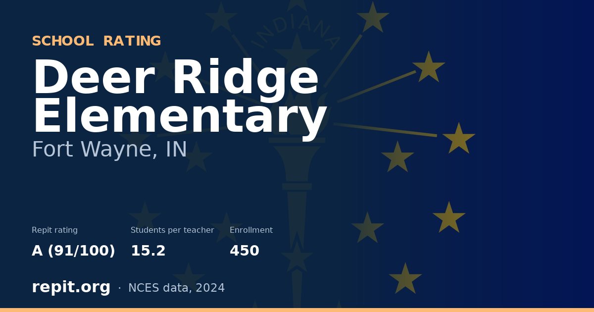 Deer Ridge Elementary, Fort Wayne, IN — Repit school rating A (91/100)