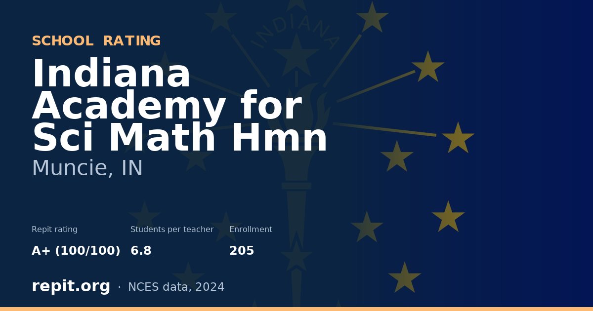 Indiana Academy for Sci Math Hmn, Muncie, IN — Repit school rating A+ (100/100)