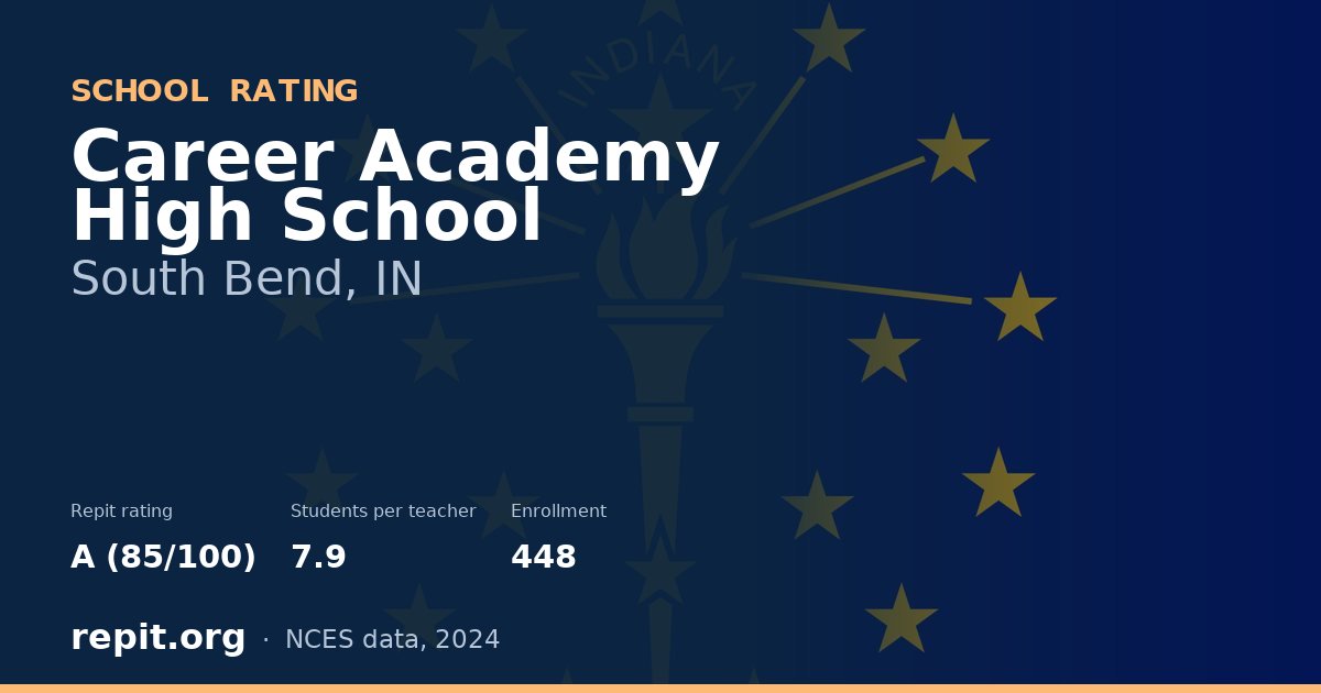 Career Academy High School, South Bend, IN — Repit school rating A (85/100)