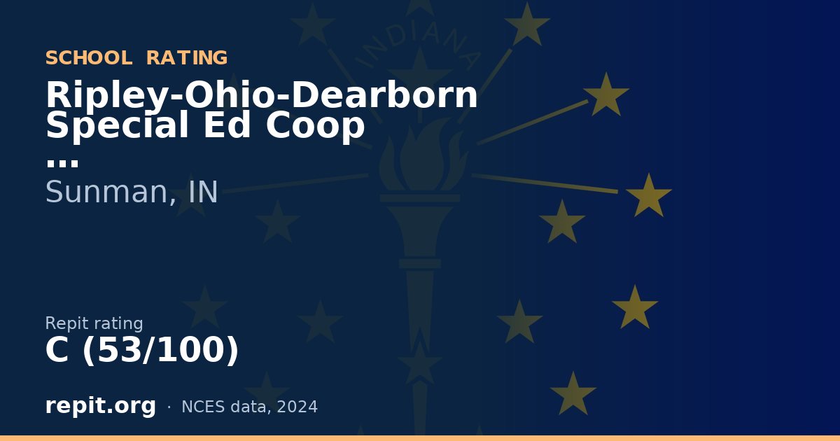 Ripley-Ohio-Dearborn Special Ed Coop, Sunman, IN — Repit school rating C (53/100)