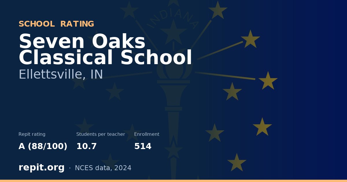 Seven Oaks Classical School, Ellettsville, IN — Repit school rating A (88/100)