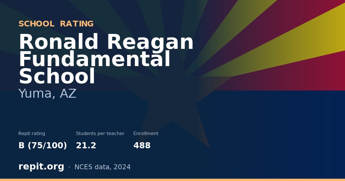 Ronald Reagan Fundamental School, Yuma, AZ — Repit school rating B (75/100)