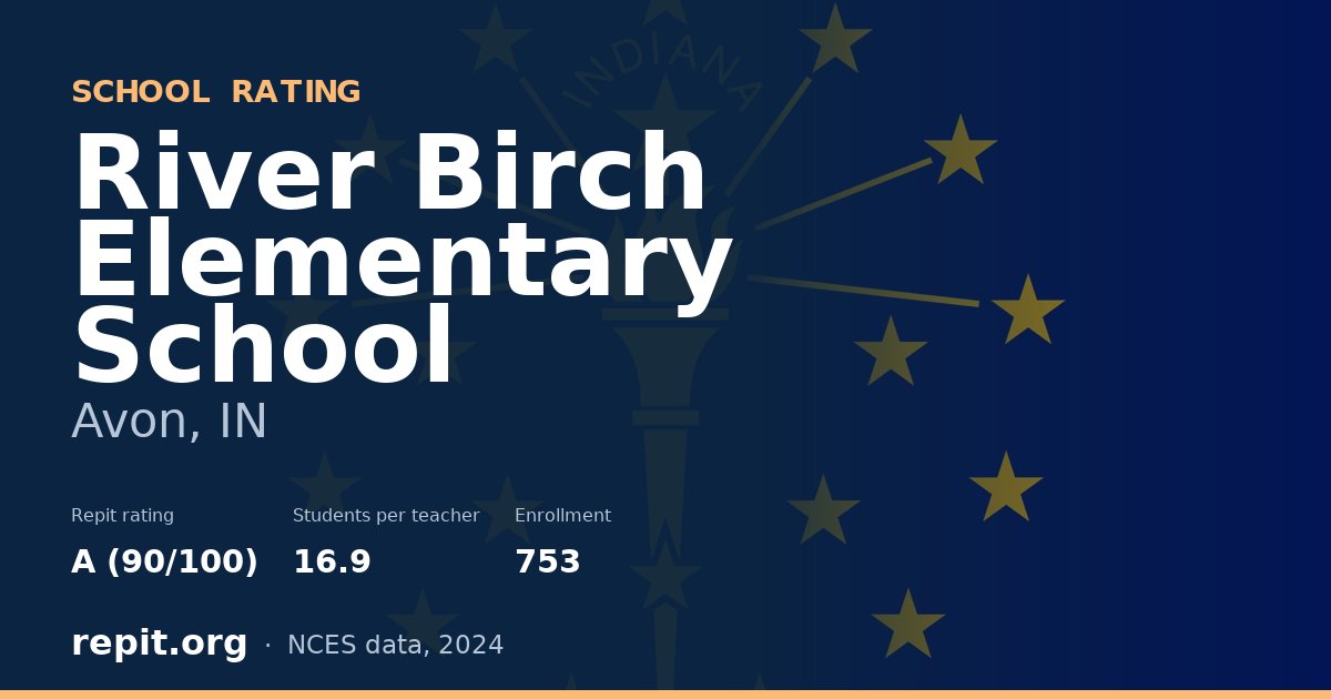 River Birch Elementary School, Avon, IN — Repit school rating A (90/100)