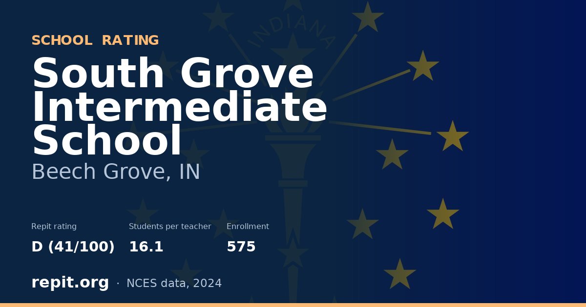 South Grove Intermediate School, Beech Grove, IN — Repit school rating D (41/100)