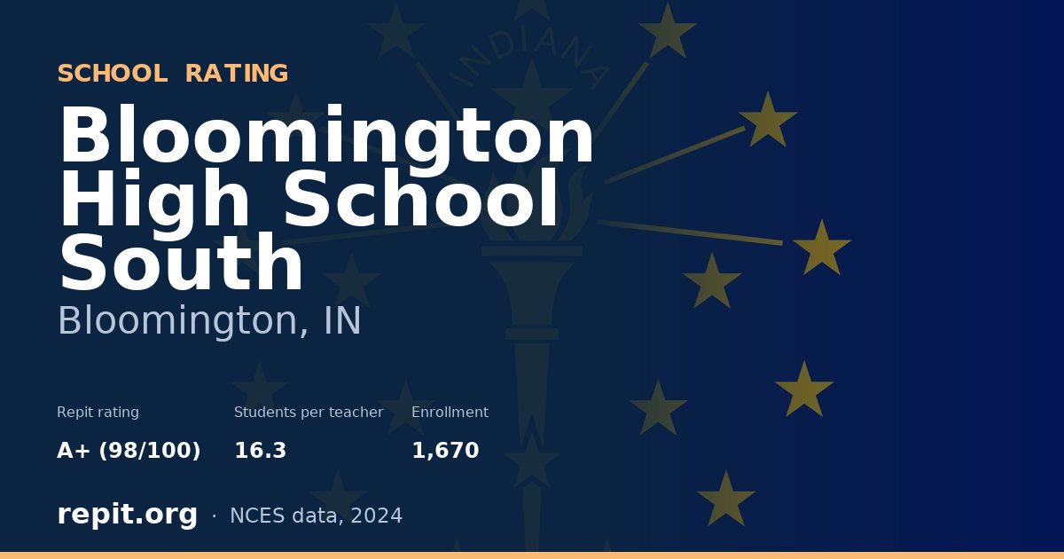 Bloomington High School South, Bloomington, IN — Repit school rating A+ (98/100)
