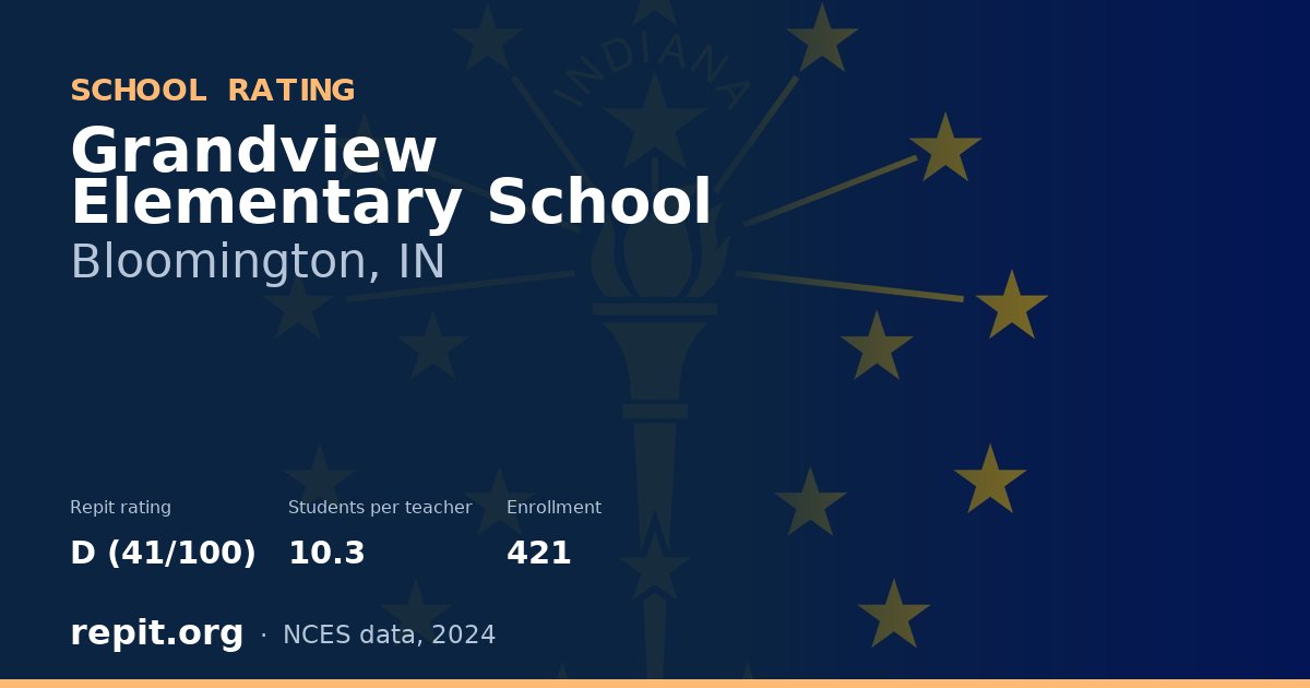 Grandview Elementary School, Bloomington, IN — Repit school rating D (41/100)