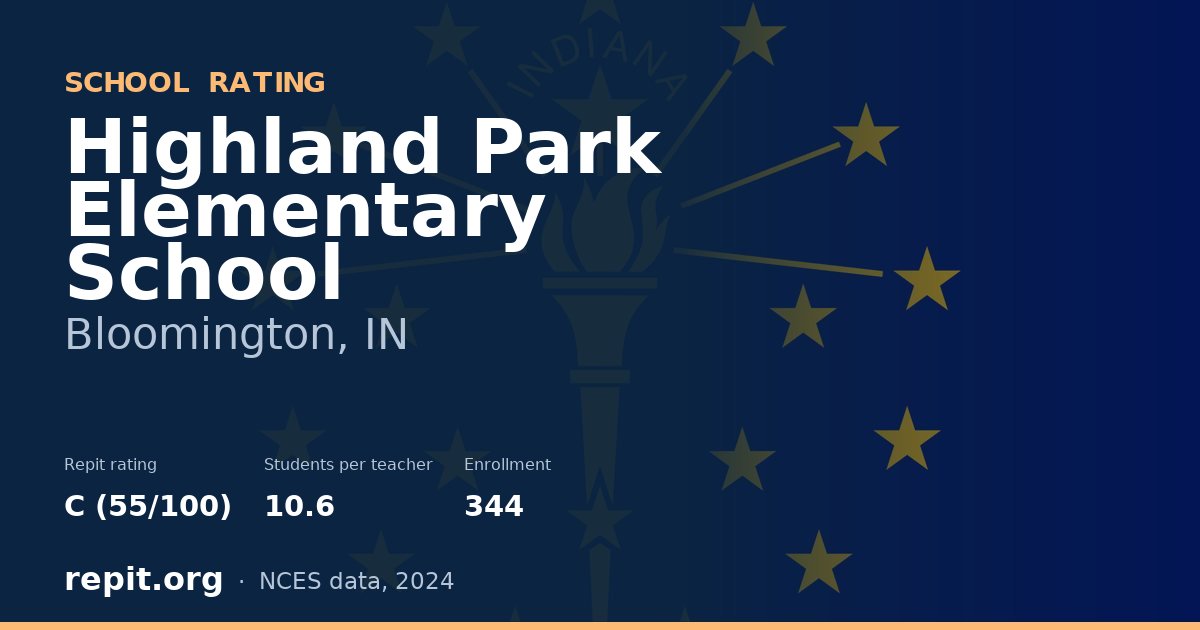 Highland Park Elementary School, Bloomington, IN — Repit school rating C (55/100)