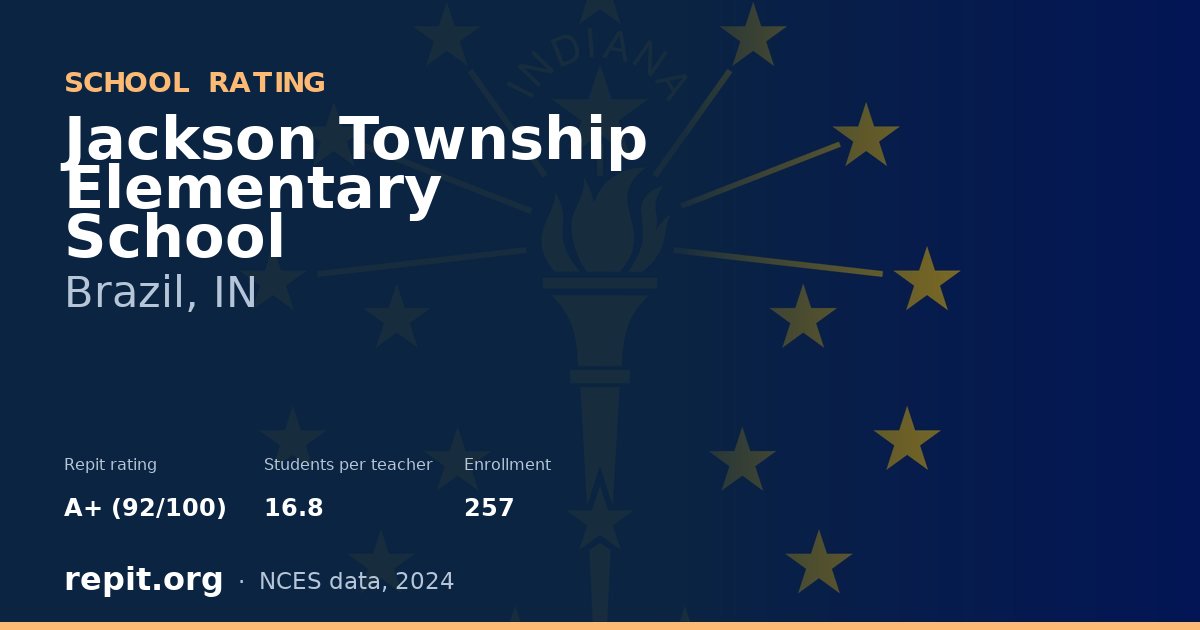 Jackson Township Elementary School, Brazil, IN — Repit school rating A+ (92/100)
