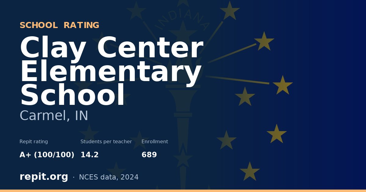 Clay Center Elementary School, Carmel, IN — Repit school rating A+ (100/100)