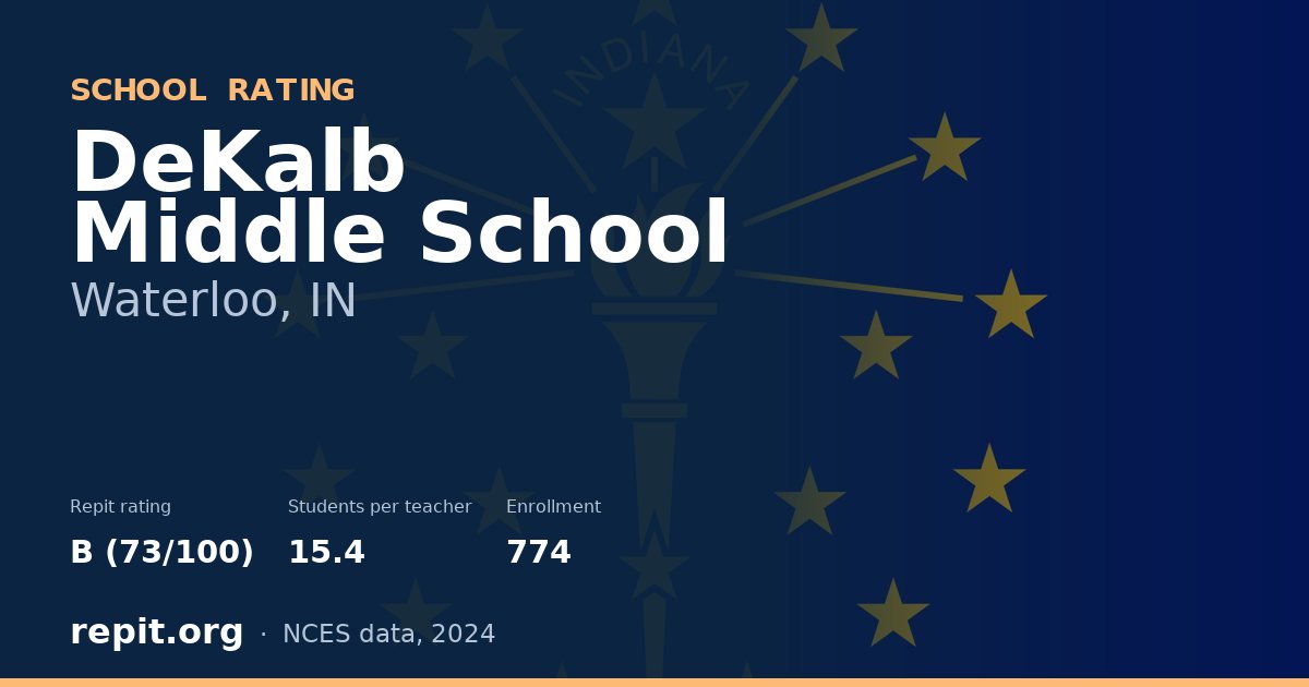 DeKalb Middle School, Waterloo, IN — Repit school rating B (73/100)