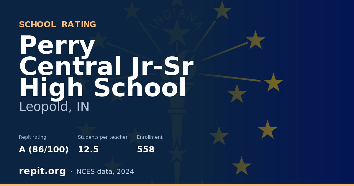 Perry Central Jr-Sr High School, Leopold, IN — Repit school rating A (86/100)