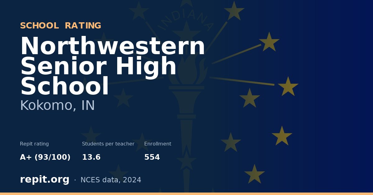 Northwestern Senior High School, Kokomo, IN — Repit school rating A+ (93/100)