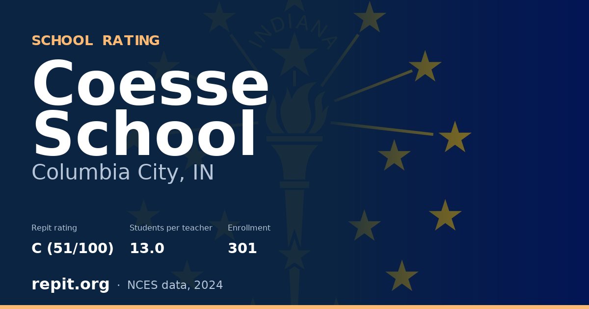 Coesse School, Columbia City, IN — Repit school rating C (51/100)