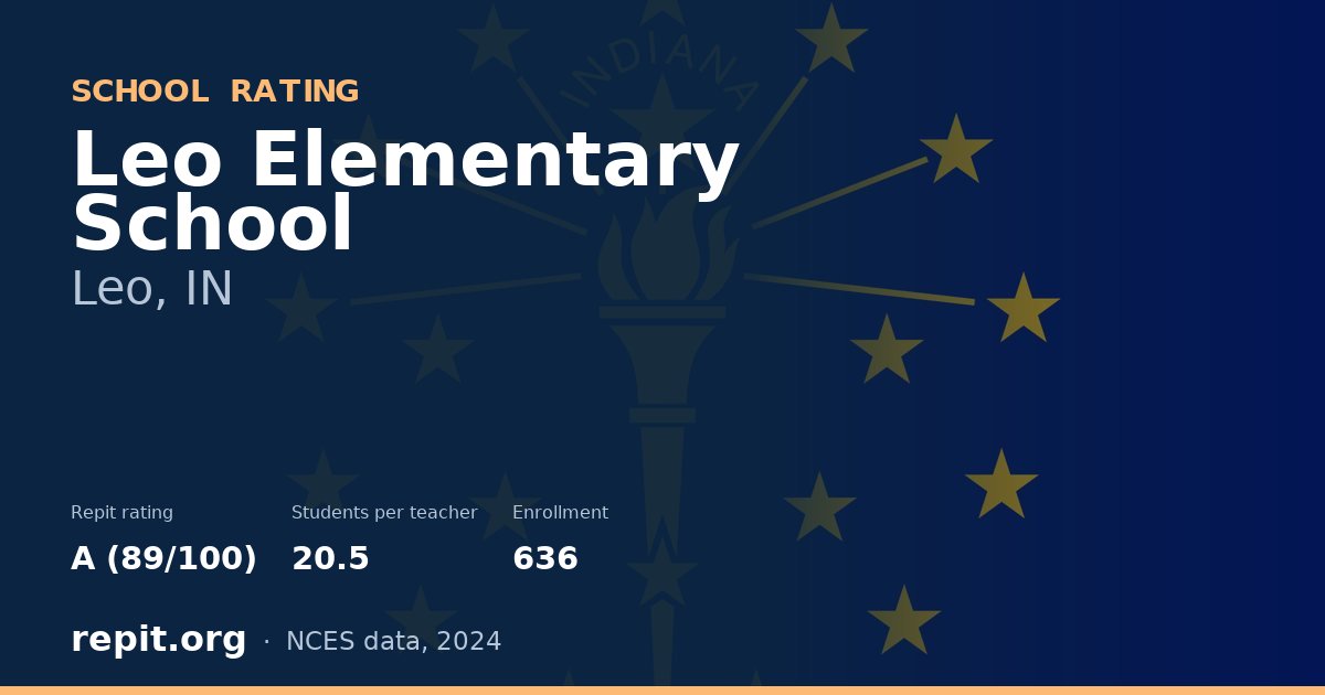 Leo Elementary School, Leo, IN — Repit school rating A (89/100)