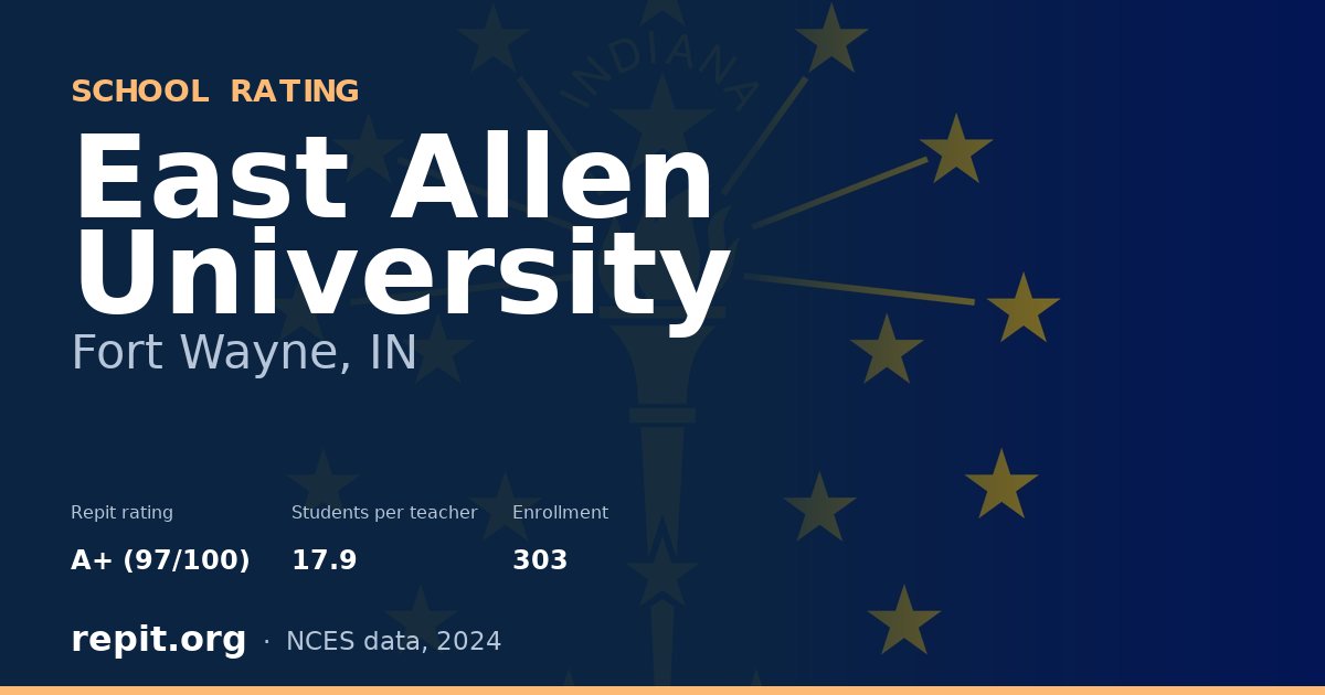 East Allen University, Fort Wayne, IN — Repit school rating A+ (97/100)