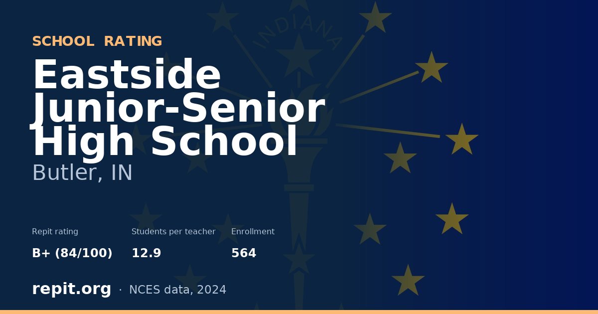 Eastside Junior-Senior High School, Butler, IN — Repit school rating B+ (84/100)