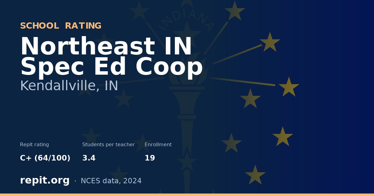 Northeast IN Spec Ed Coop, Kendallville, IN — Repit school rating C+ (64/100)