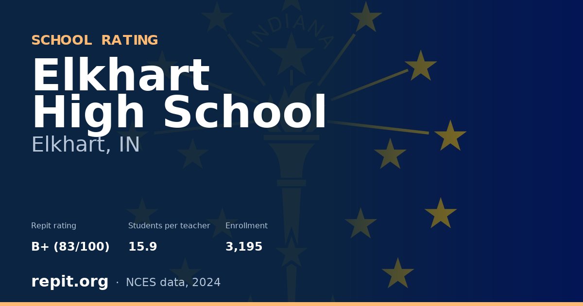 Elkhart High School, Elkhart, IN — Repit school rating B+ (83/100)