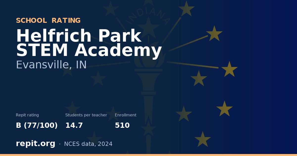 Helfrich Park STEM Academy, Evansville, IN — Repit school rating B (77/100)