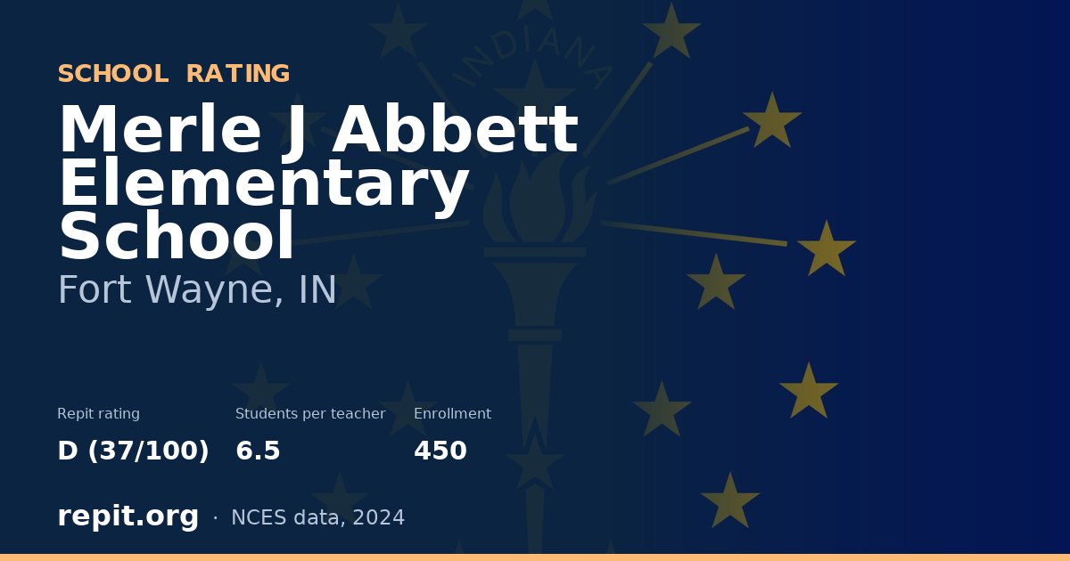 Merle J Abbett Elementary School, Fort Wayne, IN — Repit school rating D (37/100)