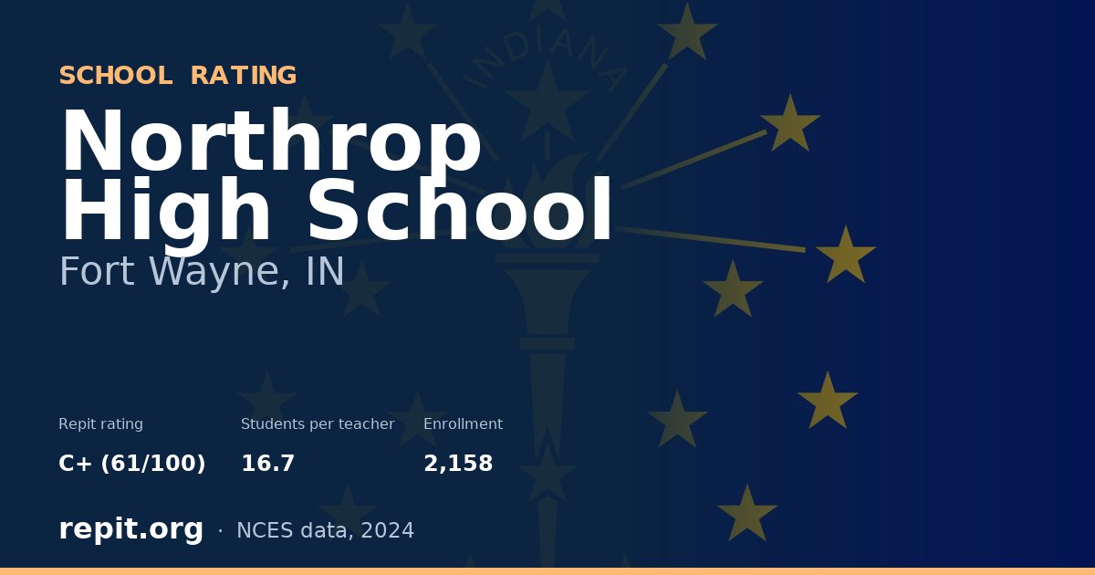 Northrop High School, Fort Wayne, IN — Repit school rating C+ (61/100)