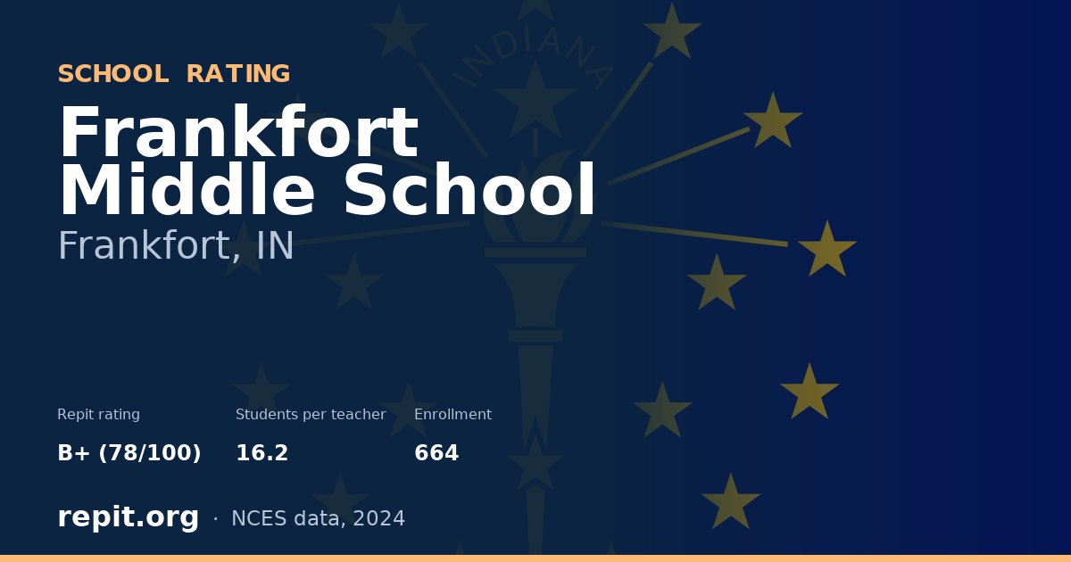 Frankfort Middle School, Frankfort, IN — Repit school rating B+ (78/100)