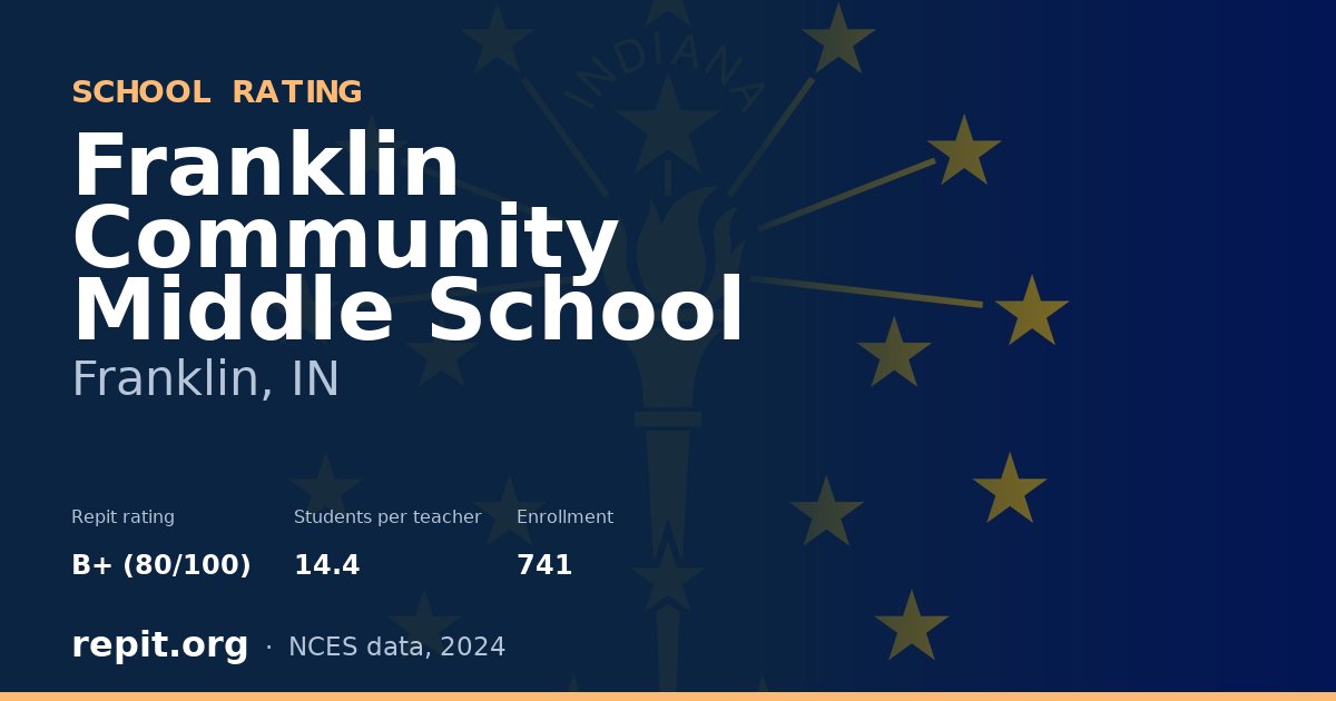 Franklin Community Middle School, Franklin, IN — Repit school rating B+ (80/100)