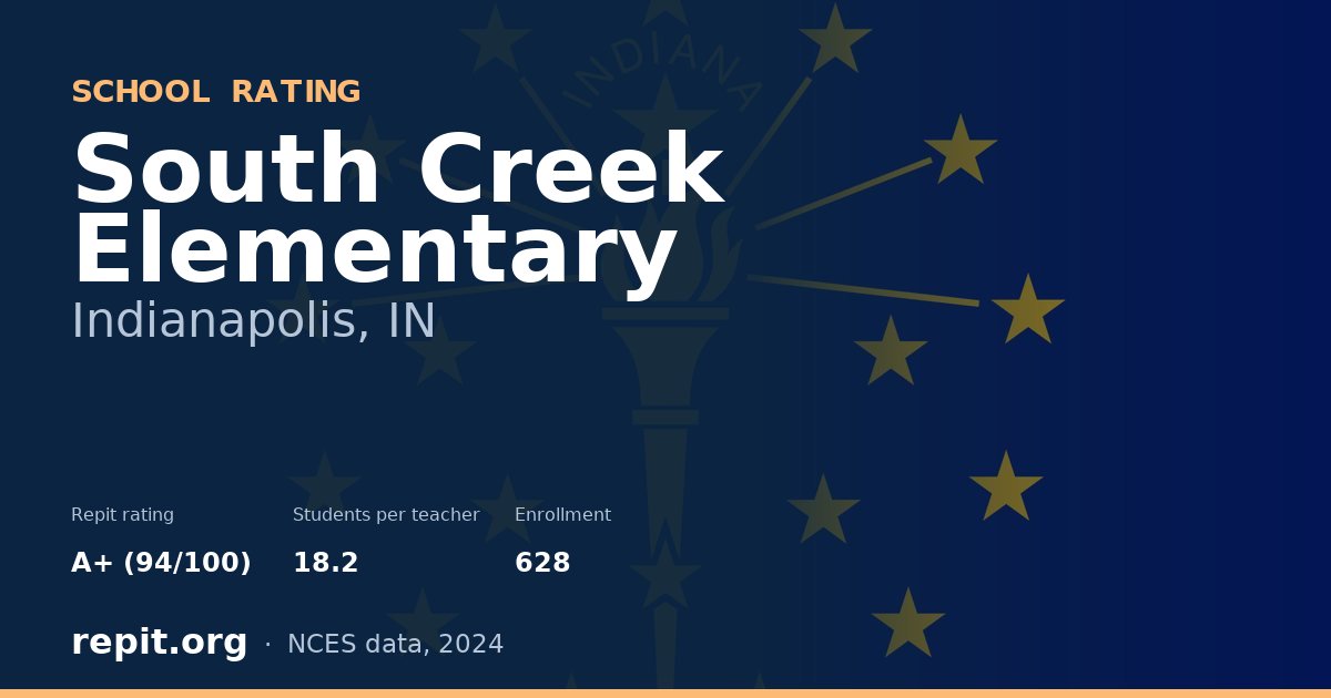 South Creek Elementary, Indianapolis, IN — Repit school rating A+ (94/100)