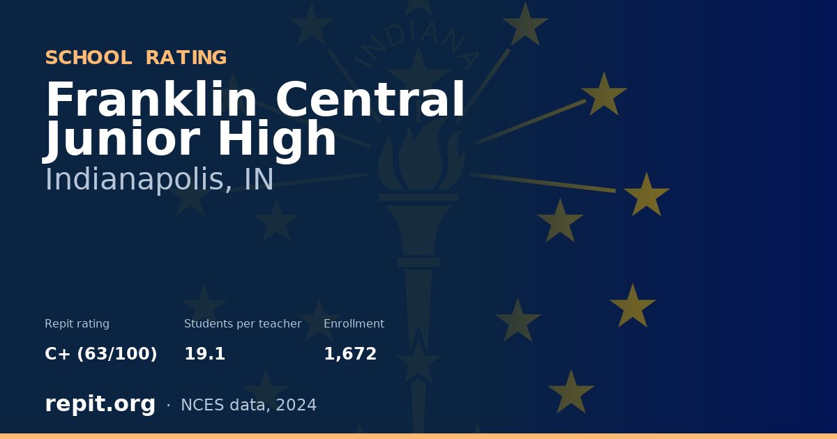 Franklin Central Junior High, Indianapolis, IN — Repit school rating C+ (63/100)