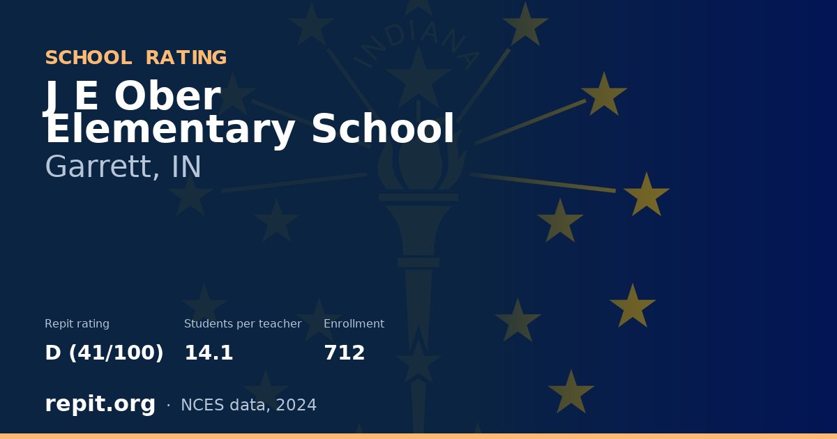 J E Ober Elementary School, Garrett, IN — Repit school rating D (41/100)
