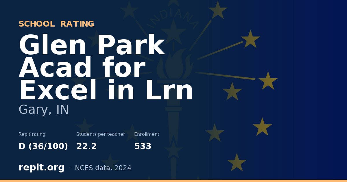 Glen Park Acad for Excel in Lrn, Gary, IN — Repit school rating D (36/100)