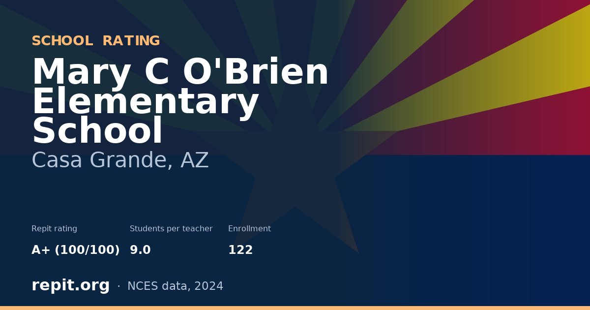 Mary C  O'Brien Elementary School, Casa Grande, AZ — Repit school rating A+ (100/100)