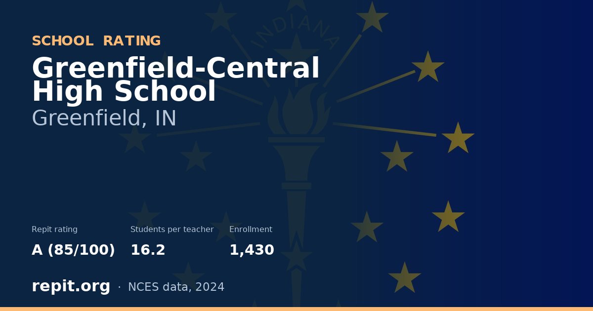 Greenfield-Central High School, Greenfield, IN — Repit school rating A (85/100)