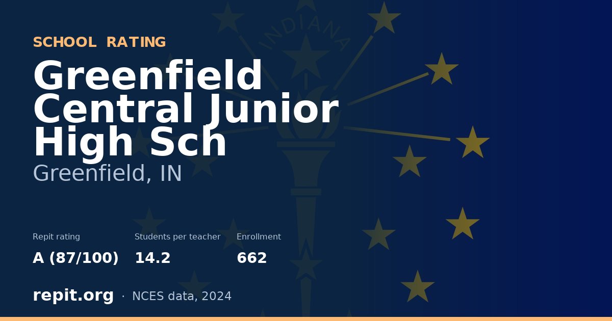 Greenfield Central Junior High Sch, Greenfield, IN — Repit school rating A (87/100)
