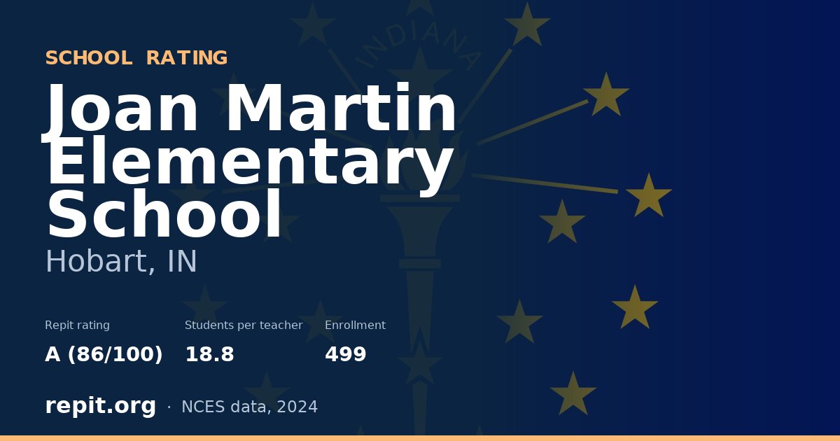 Joan Martin Elementary School, Hobart, IN — Repit school rating A (86/100)
