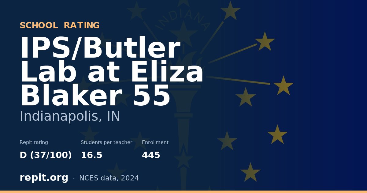 IPS/Butler Lab at Eliza Blaker 55, Indianapolis, IN — Repit school rating D (37/100)
