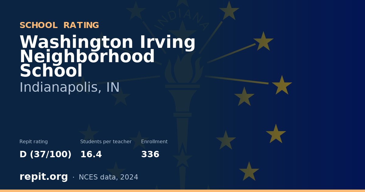 Washington Irving Neighborhood School, Indianapolis, IN — Repit school rating D (37/100)