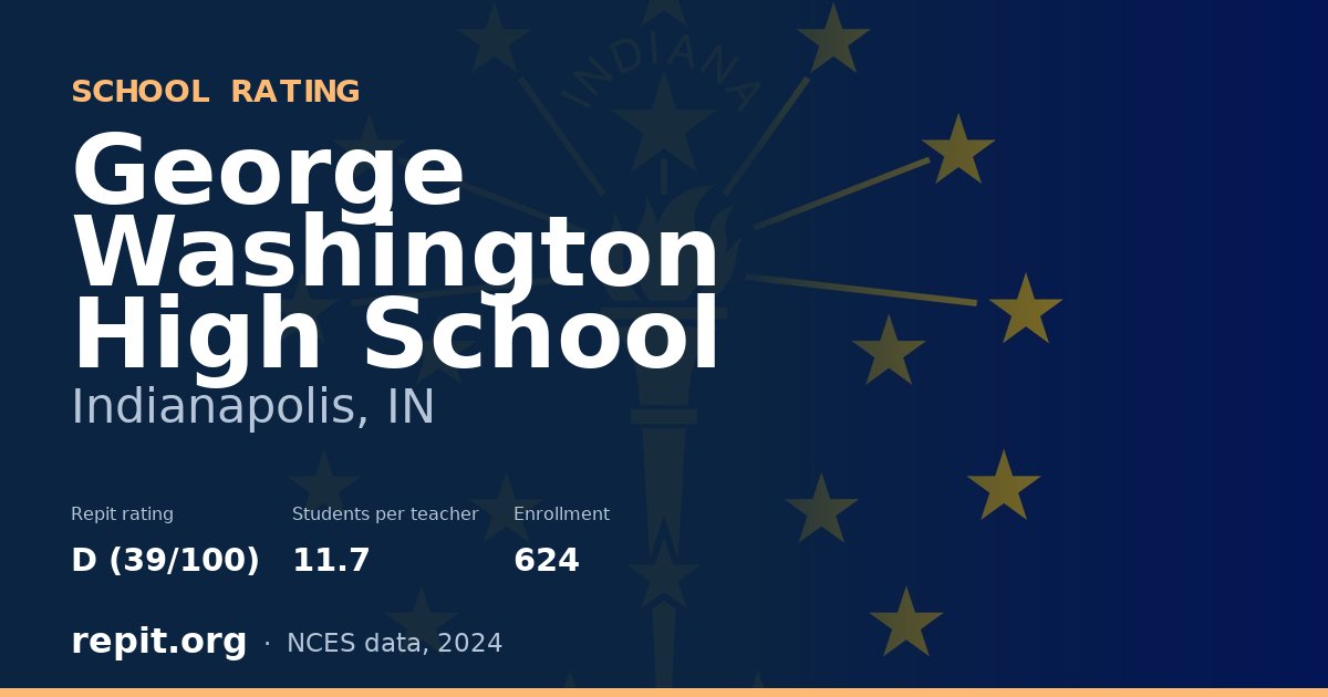 George Washington High School, Indianapolis, IN — Repit school rating D (39/100)